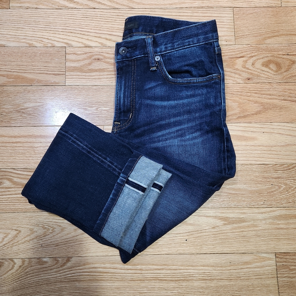 Uniqlo Jeans Raw Selvedge Men's Dark Blue Straight Jeans Size 29 Pants